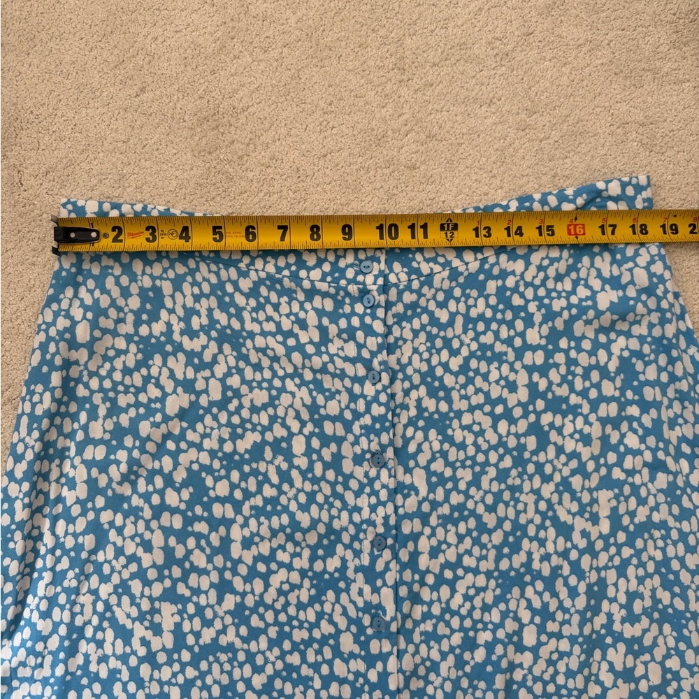 Primark Cares Blue and White A-Line Midi Skirt. Size 14. 100% Viscose - Picture 5 of 8
